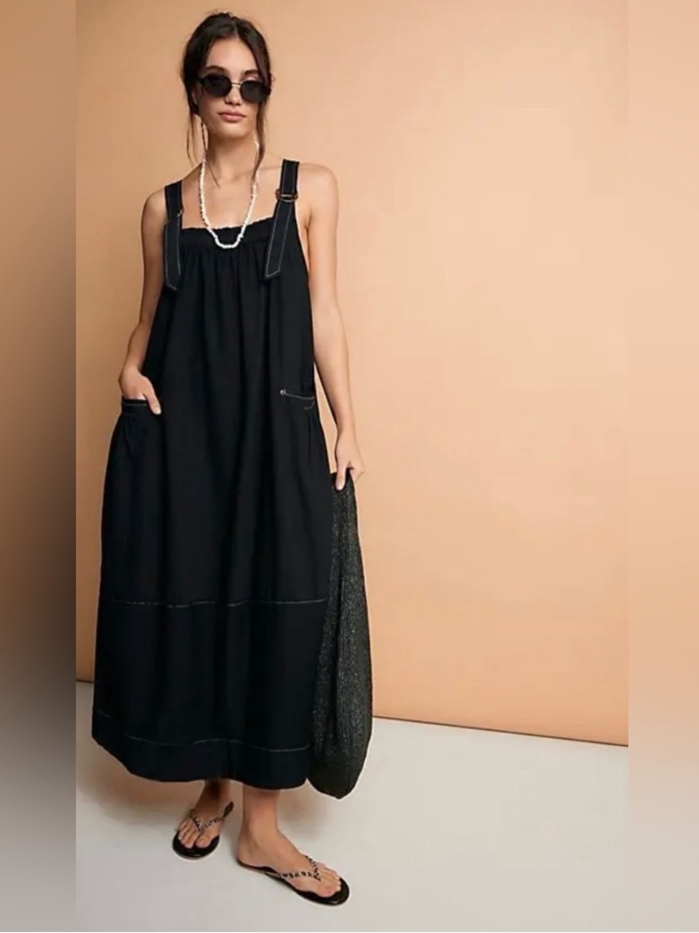 Free people Machu Barrel coverall overall maxi dress cotton summer gorpcore Sz S